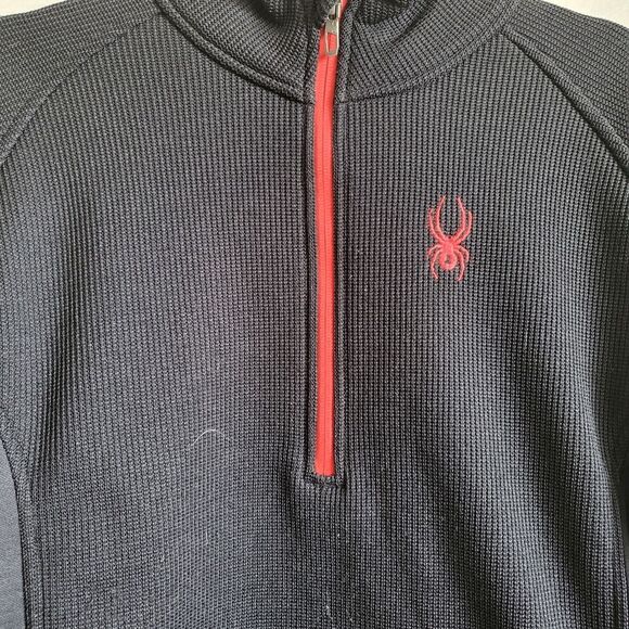 Spyder Men’s Outbound Half Zip Pullover Sweater Red and Black Size L - Picture 2 of 10
